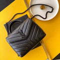 YSL 464676 Small Loulou Chain Bag Calfskin Leather Black