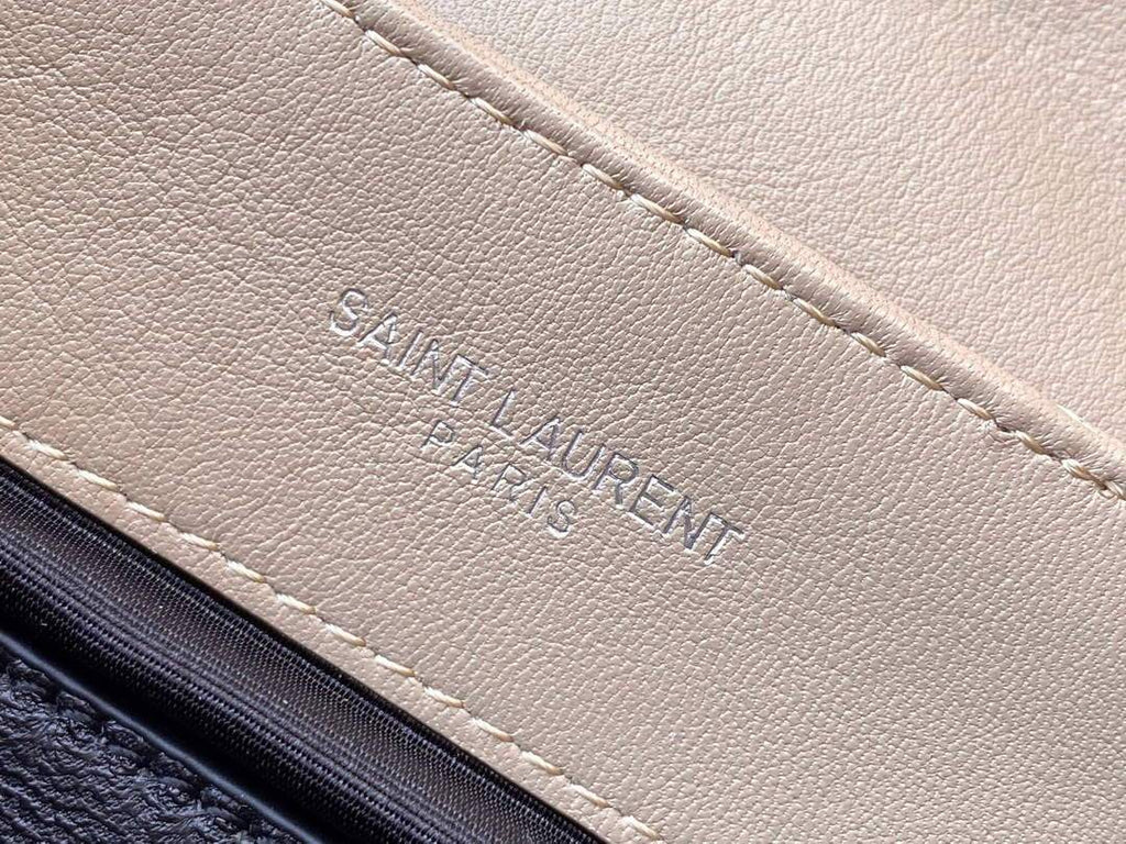 YSL 464676 Small Loulou Chain Bag Calfskin Leather Apricot