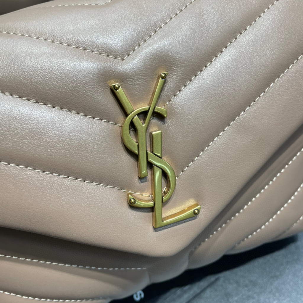 YSL 494699 Saint Laurent Small Loulou in Matelasse Y Leather Bag Nued Pink