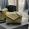 YSL 494699 Saint Laurent Small Loulou in Matelasse Y Leather Bag Green - Default Title - View 1
