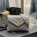 YSL 494699 Saint Laurent Small Loulou in Matelasse Y Leather Bag Grey - Default Title - View 1