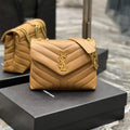 YSL 494699 Saint Laurent Small Loulou in Matelasse Y Leather Bag Brown - Default Title - View 1