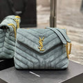 YSL 494699 Saint Laurent Small Loulou in Matelasse Y Leather Bag Blue - Default Title - View 1
