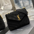 YSL 494699 Saint Laurent Small Loulou in Matelasse Y Leather Bag Black - Default Title - View 1