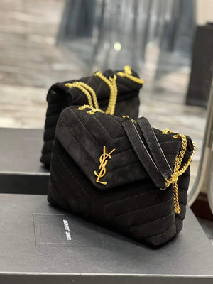 YSL 494699 Saint Laurent Small Loulou in Matelasse Y Leather Bag Black - Default Title - View 2