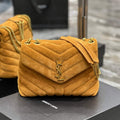 YSL 494699 Saint Laurent Small Loulou in Y-Quilted Suede Brown - Default Title - View 1