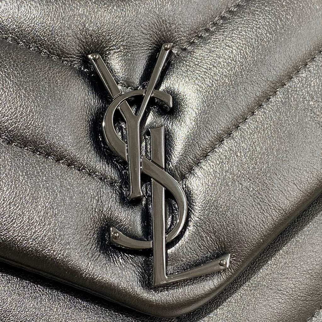 YSL 494699 Saint Laurent Small Loulou in Matelasse Y Leather Bag Black Hardward Black