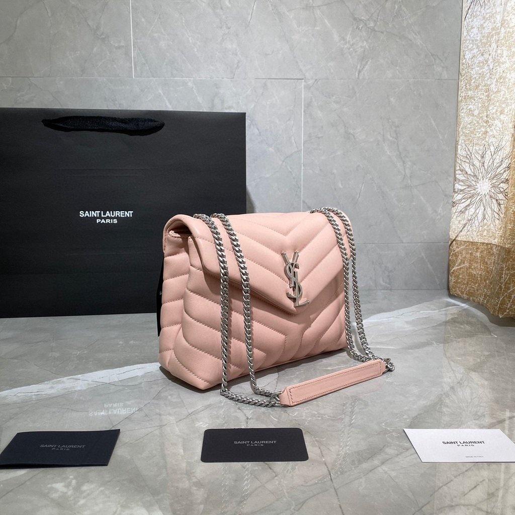 YSL 494699 Saint Laurent Loulou Small Bag Pink - luxibagsmall