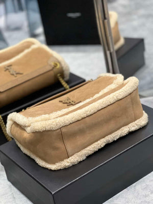 YSL 498894 Yves Saint Laurent Niki Medium In Vintage Lambskin suede Camel - Default Title - View 6