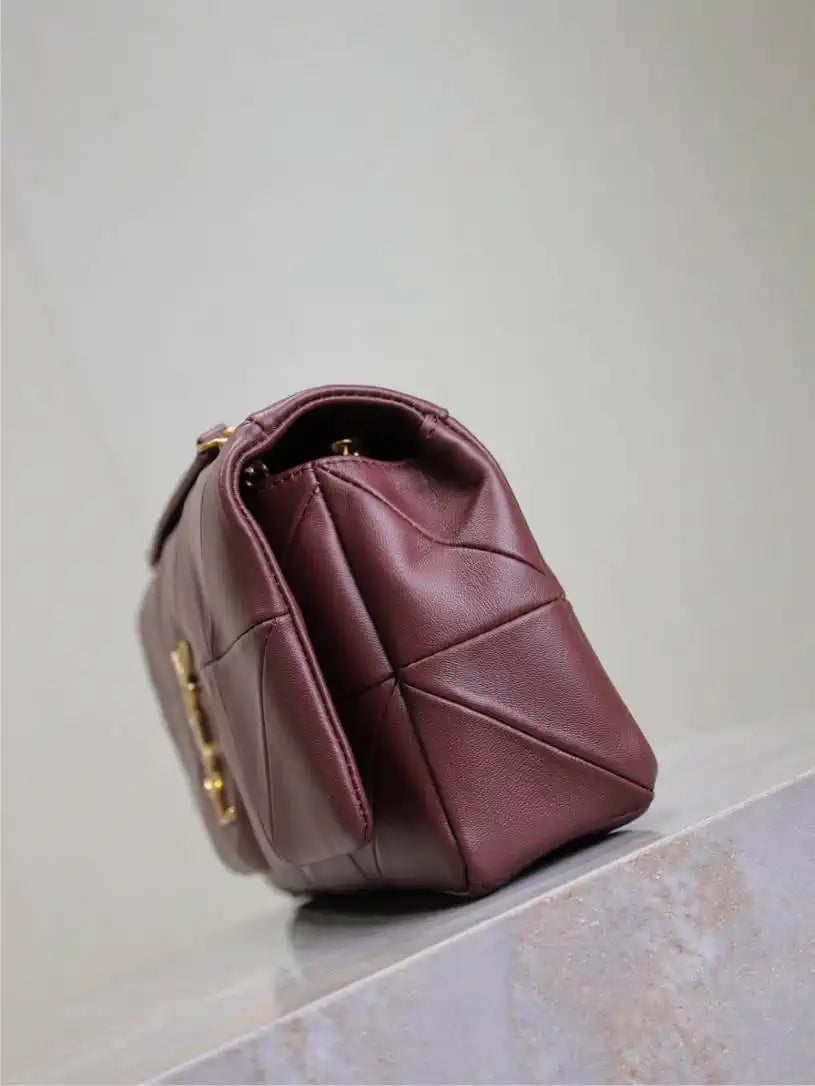 YSL 515821 Saint Laurent Lambskin Medium Jamie Bag wine Red