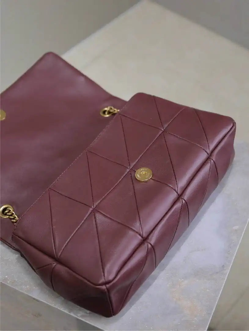 YSL 515821 Saint Laurent Lambskin Medium Jamie Bag wine Red