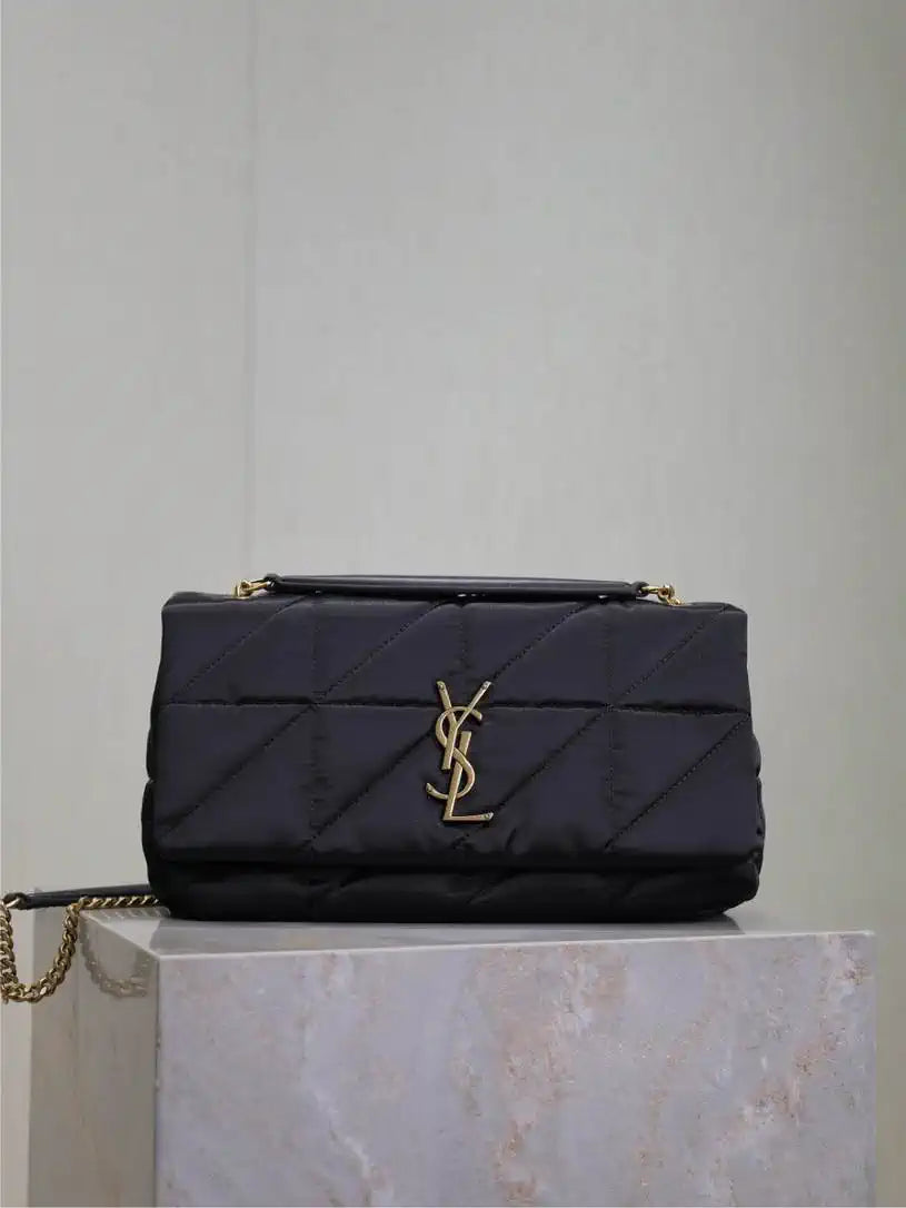 YSL 515821 Saint Laurent Nylon Medium Jamie Bag Black