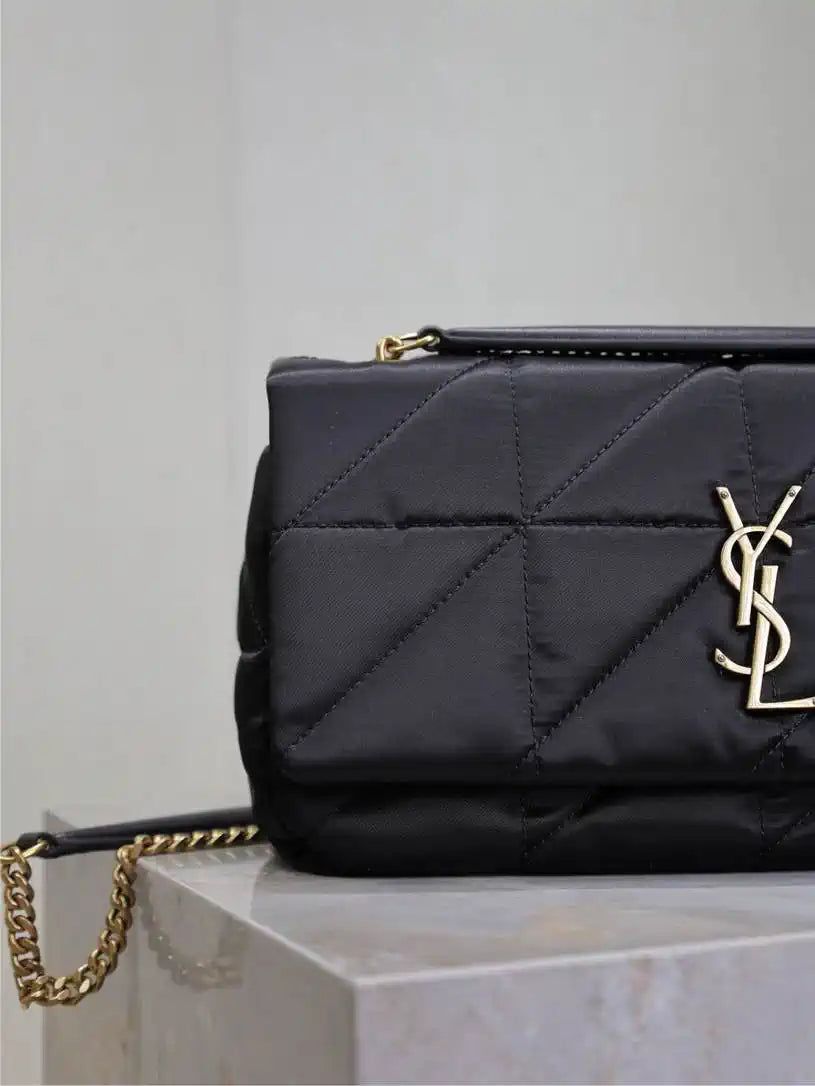 YSL 515821 Saint Laurent Nylon Medium Jamie Bag Black
