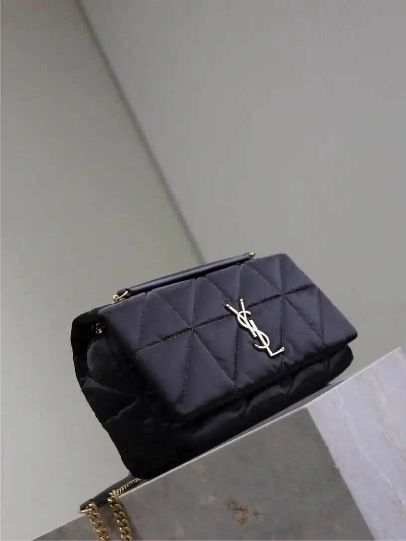 YSL 515821 Saint Laurent Nylon Medium Jamie Bag Black
