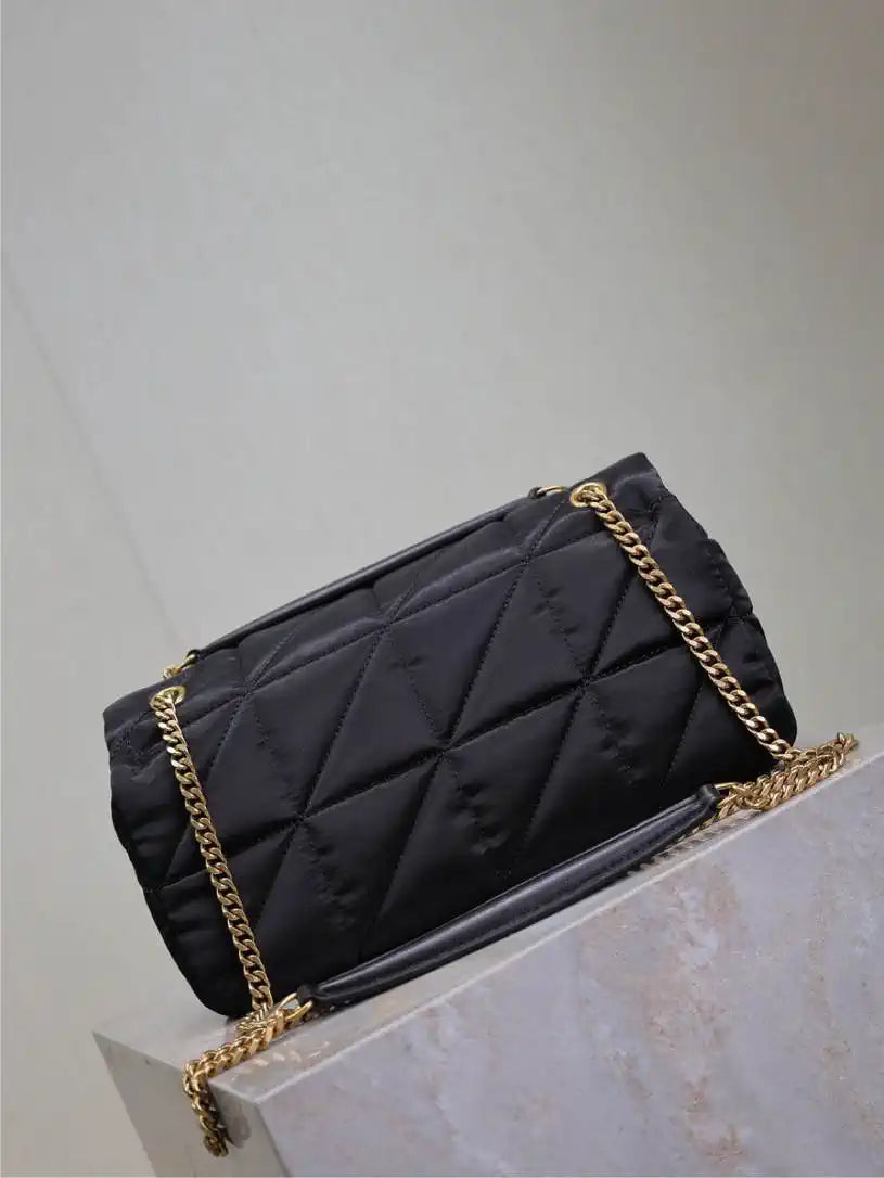 YSL 515821 Saint Laurent Nylon Medium Jamie Bag Black