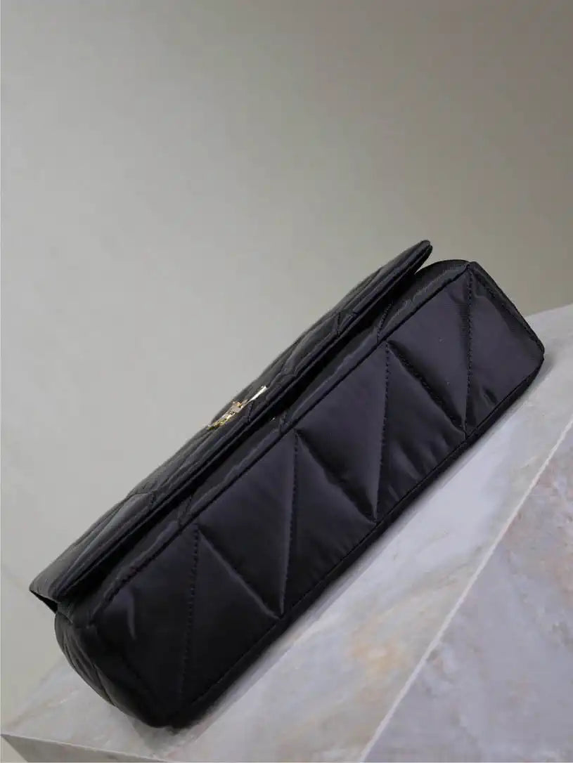 YSL 515821 Saint Laurent Nylon Medium Jamie Bag Black