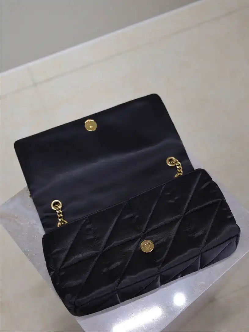 YSL 515821 Saint Laurent Nylon Medium Jamie Bag Black