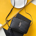 YSL 520534 Lou Camera Bag In Matelassé Leather Black Silver buckle