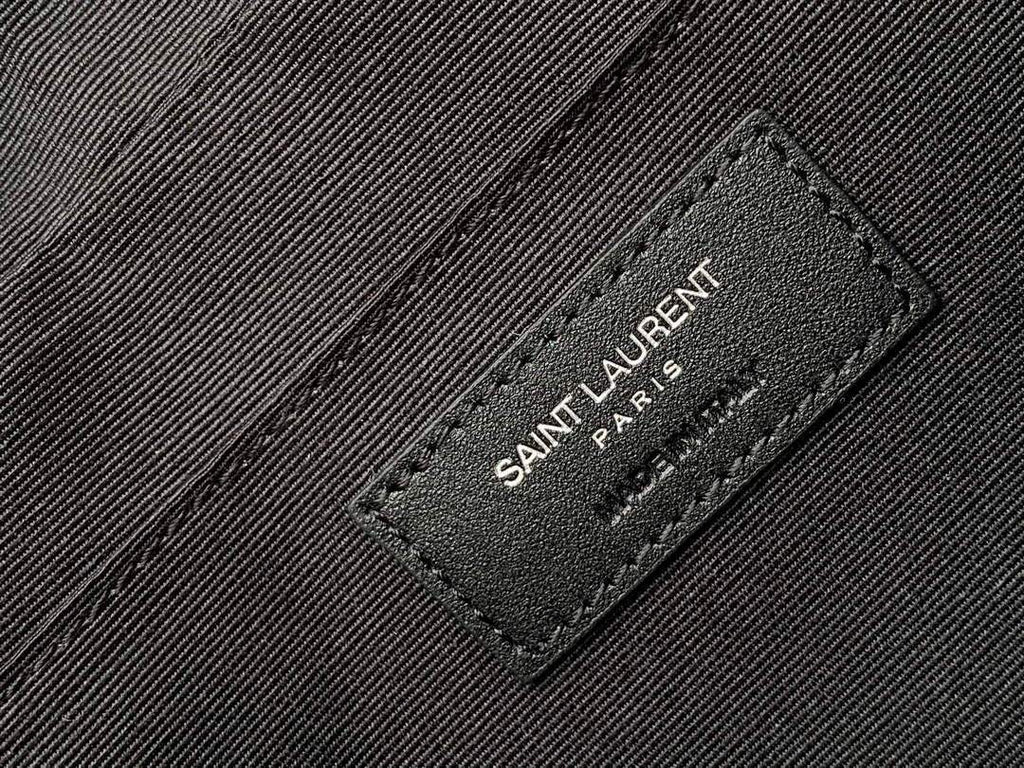 YSL 520534 Lou Camera Bag In Matelassé Leather Black Silver buckle