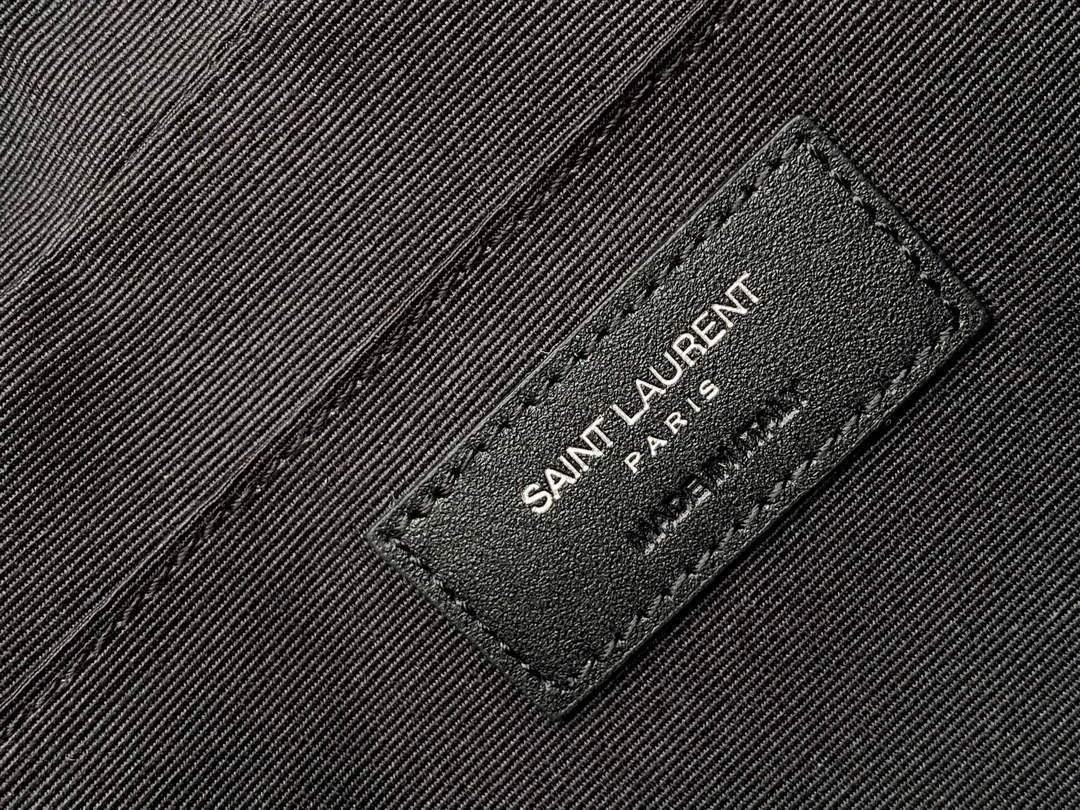 YSL 520534 Lou Camera Bag In Matelassé Leather Black Silver buckle