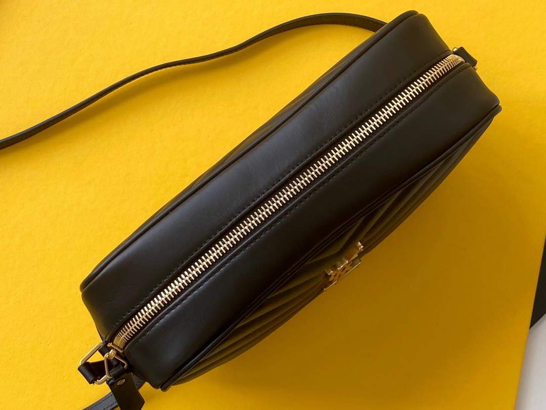 YSL 520534 Lou Camera Bag In Matelassé Leather Black Gold Buckle