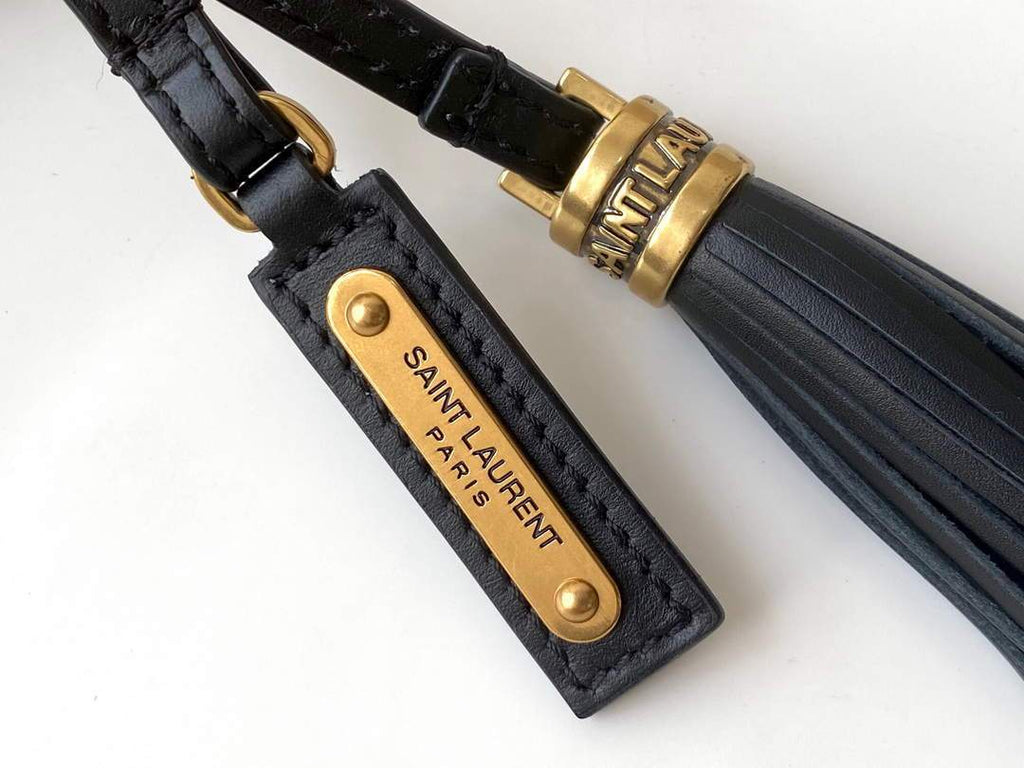 YSL 520534 Lou Camera Bag In Matelassé Leather Black Gold Buckle