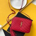 YSL 520534 Lou Camera Bag In Matelass¨¦ Leather Red