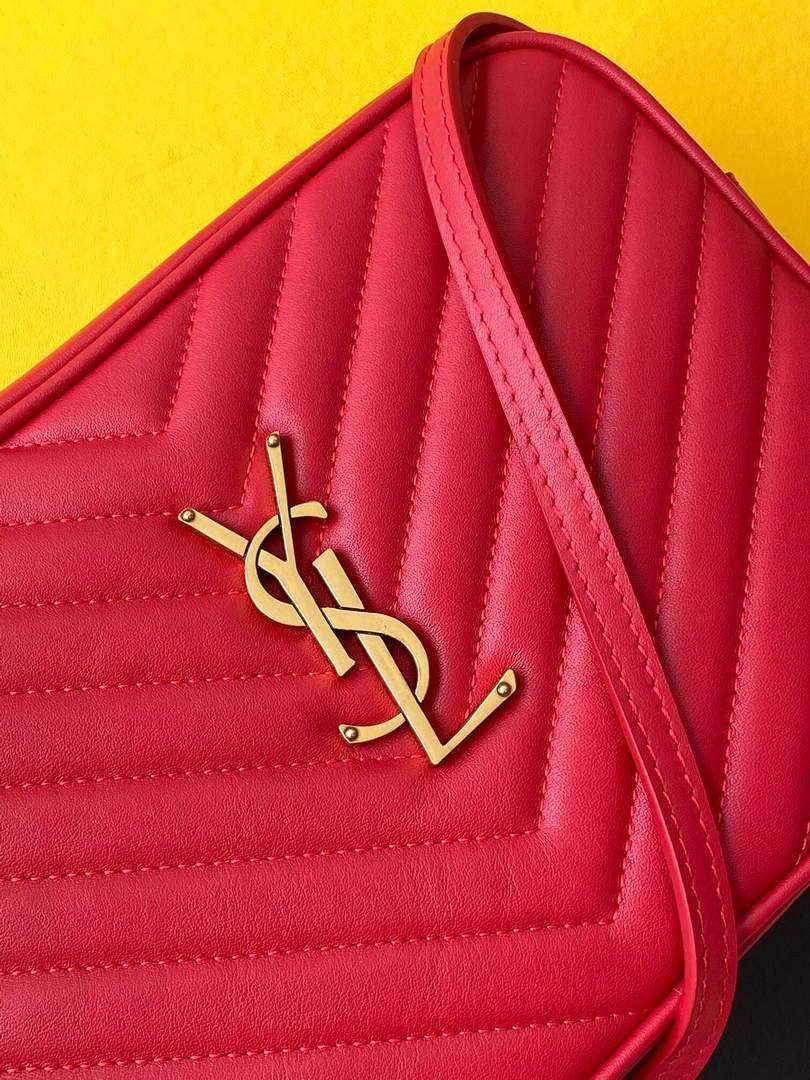 YSL 520534 Lou Camera Bag In Matelass¨¦ Leather Red