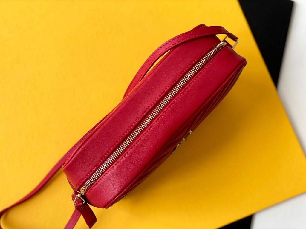 YSL 520534 Lou Camera Bag In Matelass¨¦ Leather Red