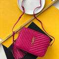 YSL 520534 Lou Camera Bag In Matelass¨¦ Leather Plum