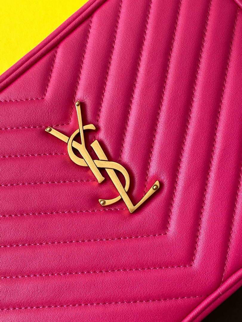 YSL 520534 Lou Camera Bag In Matelass¨¦ Leather Plum