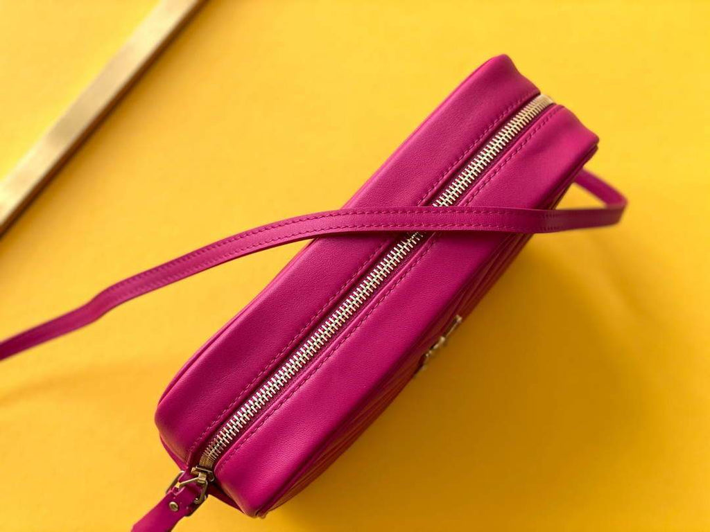 YSL 520534 Lou Camera Bag In Matelass¨¦ Leather Plum