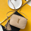 YSL 520534 Lou Camera Bag In Matelass¨¦ Leather Apricot