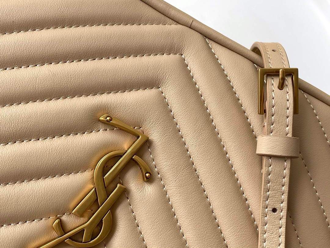 YSL 520534 Lou Camera Bag In Matelass¨¦ Leather Apricot