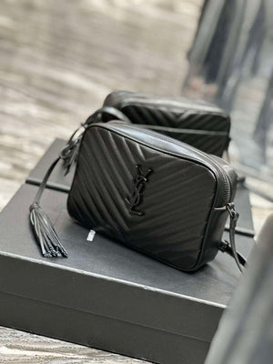 YSL 520534 Lou Camera Bag In Matelass¨¦ Leather Black with Black Logo - Default Title - View 3