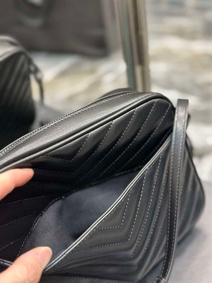 YSL 520534 Lou Camera Bag In Matelass¨¦ Leather Black with Black Logo - Default Title - View 8