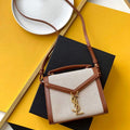 YSL 532753 Yves Saint Laurent Top Handle Cassandra Raffia Leather Bag Brown