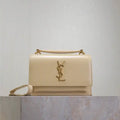 YSL 533026 Sunset chain wallet in smooth leather Apricot