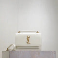YSL 533026 Sunset chain wallet in smooth leather White