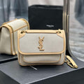 YSL 533037 Yves Saint Laurent Niki Baby In Crinkled Vintage Canvas Bag Beige - Default Title - View 1