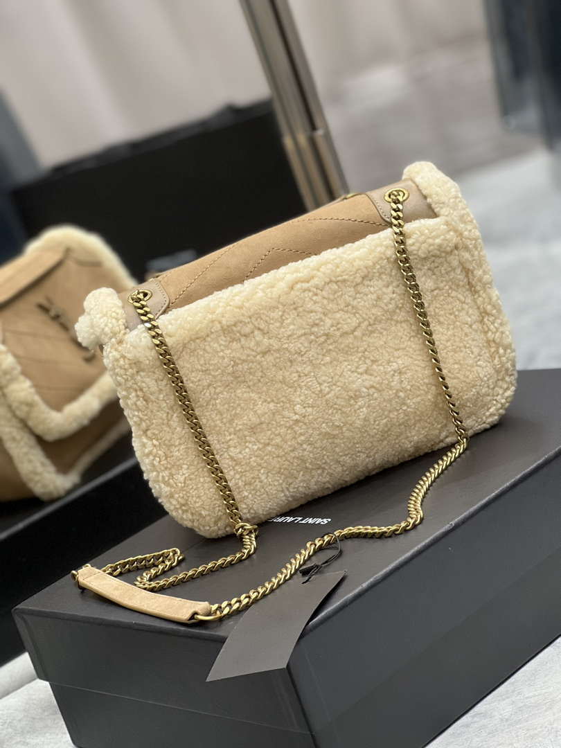 YSL 533037 Yves Saint Laurent Niki Baby In Crinkled Vintage Lambskin Suede Tan