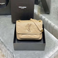 YSL 533037 Yves Saint Laurent Niki Baby In Crinkled Vintage Leather Bag Apricot - Default Title - View 1
