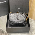 YSL 533037 Yves Saint Laurent Niki Baby In Crinkled Vintage Leather Bag Black - Default Title - View 1