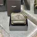 YSL 533037 Yves Saint Laurent Niki Baby In Crinkled Vintage Leather Bag Green - Default Title - View 1
