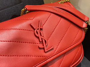 YSL 533037 Yves Saint Laurent Niki Baby In Crinkled Vintage Leather Bag Red - Default Title - View 3