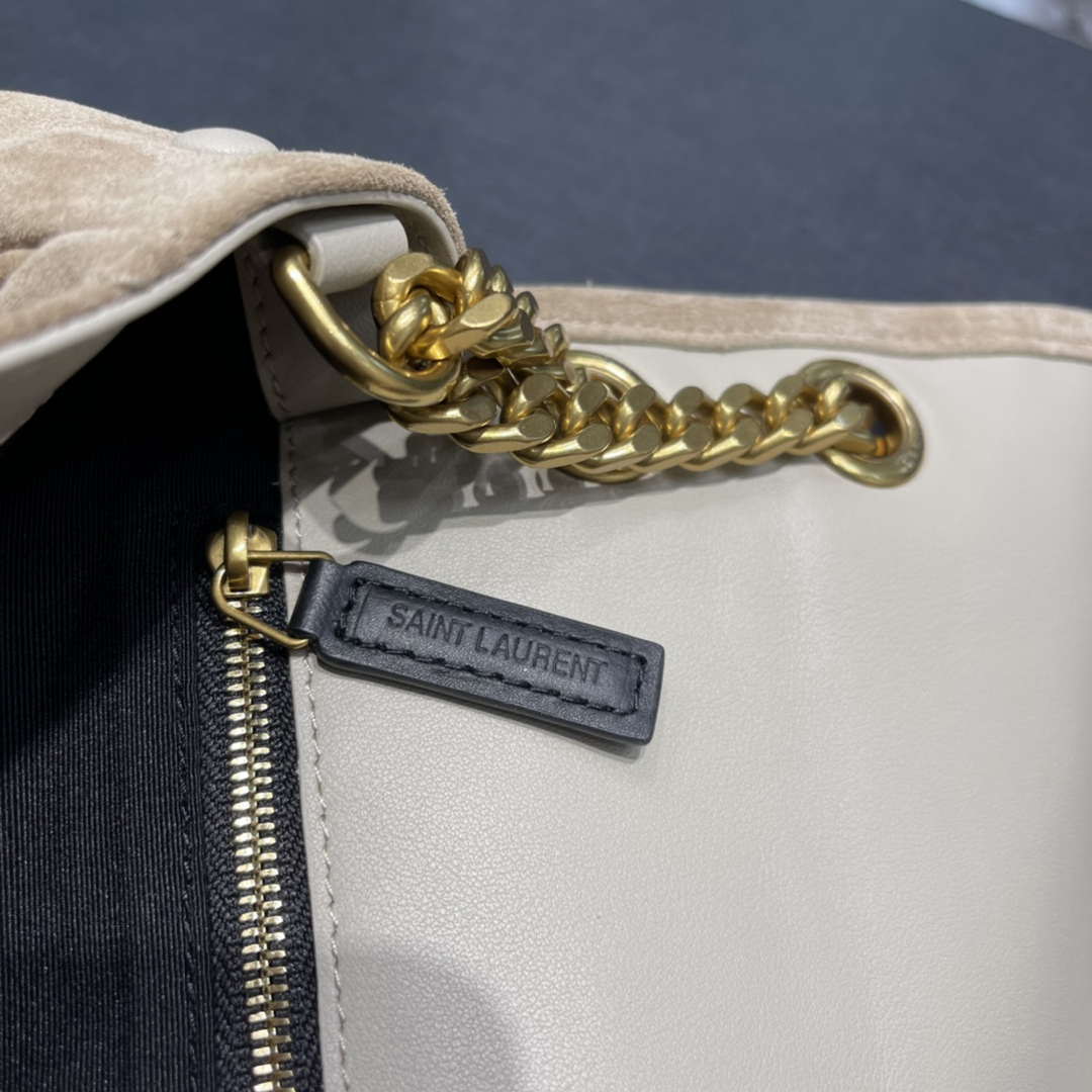 YSL 533037 Yves Saint Laurent Niki Baby In Crinkled Vintage Nubuck Leather Beige