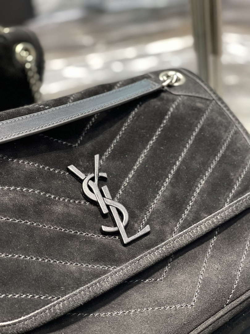 YSL 533037 Yves Saint Laurent Niki Baby In Crinkled Vintage Nubuck Leather Black