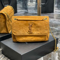 YSL 533037 Yves Saint Laurent Niki Baby In Crinkled Vintage Nubuck Leather Camel - Default Title - View 1