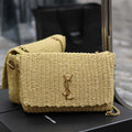 YSL 553804 Saint Laurent  Medium Kate in Apricot Raffia - Default Title - View 1