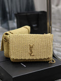YSL 553804 Saint Laurent  Medium Kate in Apricot Raffia